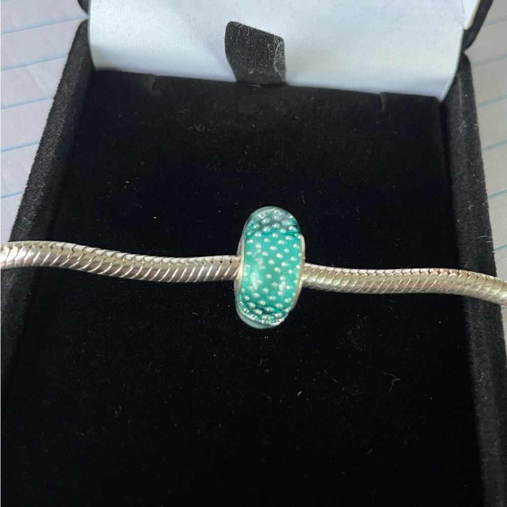 Turquoise Murano Glass Chamilia Bead